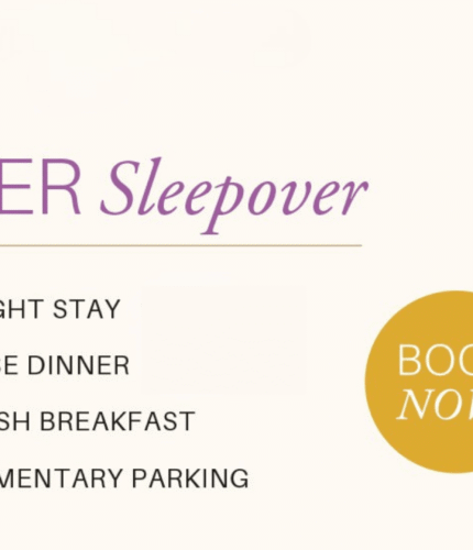 Easter Sleepover offer at Louis Fitzgerald Hotel with dining options and cosy accommodation.
