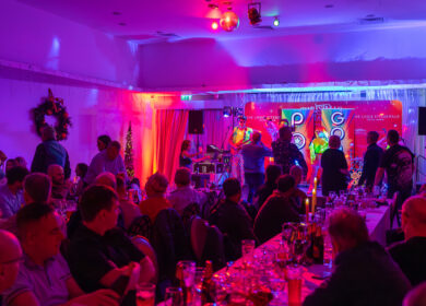 Guests enjoying live music and dining at Louis Fitzgerald Hotel in Dublin.